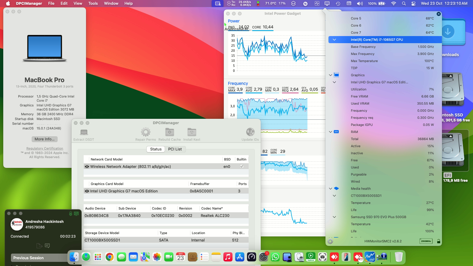 Success Hackintosh macOS Sequoia 15.0.1 Build 24A348 in Lenovo Ideapad S145-15IIL